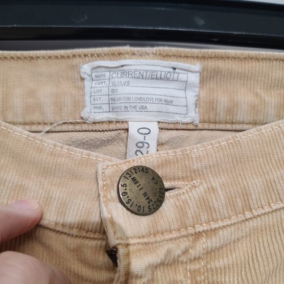 Current/Elliott Tan Cowboy Low Rise Corduroy Bootcut Flare Pant Size 29 - Picture 3 of 4